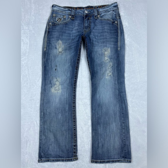 Rock Revival Chester Relaxed Straight Jeans 36x30 - Picture 2 of 8